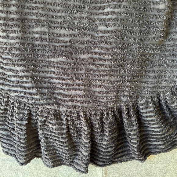 Wild Pony Black Textured Drop Waist Dress Sleeveless Cotton Lined Size Small - Picture 9 of 13